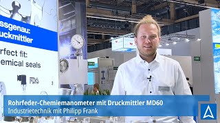 RohrfederChemiemanometer  Kombiniert mit Druckmittler MD60 [upl. by Arluene827]