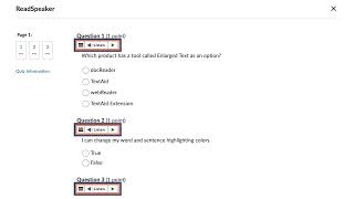 Taking Quizzes in Brightspace using ReadSpeaker webReader [upl. by Enyawad869]