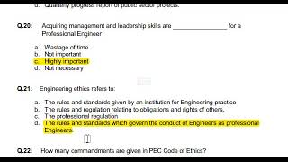 PEC EPE PASTPAPER ENGINEERING TEST MCQS SOLVED MCQS PEC PE PART I SAMPLE TEST  FOR ALL CADRE [upl. by Aerdnaeel]