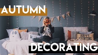 fall apartment makeover  DECORATING FOR HALLOWEEN [upl. by Aneehsak]