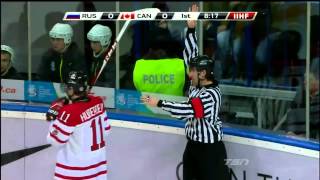 WJC  Valeri Nichushkin Game misconduct on Tyler Wotherspoon Dec 31st 2012 [upl. by Paul]