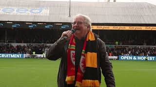 Dafydd Iwan sings Yma o Hyd LIVE at Newport County ahead of today’s kickoff [upl. by Aro]