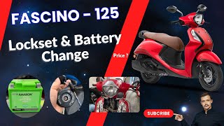 Fascino 125 Lockset and Battery Change  Fascino 125 ka Lockset and Battery change kaise Kare [upl. by Shelburne]