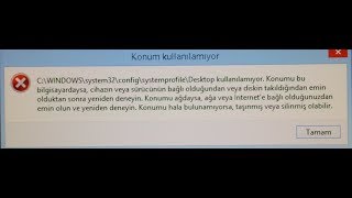 quotc\windows\system32\config\systemprofile\desktopquot Hatası Çözümü [upl. by Adnilam]