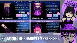 Showing the Full Shadow Empress Set Royale high [upl. by Utas]