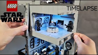 TIMELASPE LEGO Star Wars Imperial Base on Tatooine  Full Interior with Lights  LEGO MOC [upl. by Nadnal]