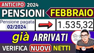 ANTICIPO⚡️ PENSIONI FEBBRAIO 2024 ➡ CEDOLINI NUOVI IMPORTI ARRIVATI❗️ AUMENTI ARRETRATI TAGLIO IRPEF [upl. by Aivatco]