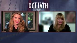 Nina Arianda with TV Fanatic for Goliath Season 4 on 09 21 2021 [upl. by Llewol573]