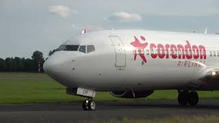 Corendon Airlines Europe B737800 Landing Groningen Airport Eelde [upl. by Munniks]