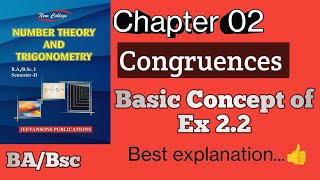 Chapter 02 Congruences Basic Concept of Ex 22  Number Theory and Trigonometry BABsc [upl. by Idzik]