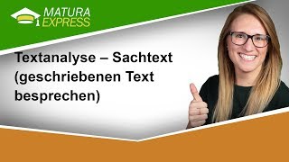 Textanalyse – Sachtext  Zentralmatura Deutsch Jänner 2019 33 [upl. by Kreindler]