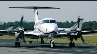 CLOSEUP  Beechcraft B300 King Air 350  Startup Taxi and Takeoff at Destin Airport [upl. by Euqinahc]