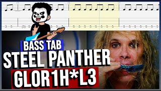 Steel Panther  Gloryhle Bass Cover  Tab  Dotti Brothers basscover bass tabs [upl. by Anir]