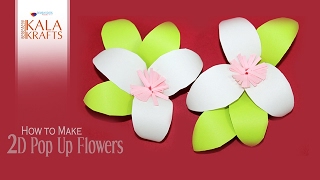 Easy to Make a 2D PopUp Paper Flower Tutorial  Pop Up Flower Step by Step  Kala Krafts [upl. by Akimrehs]