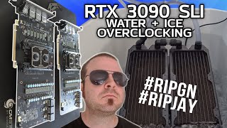 First Time ICE WATER Overclocking RTX 3090 SLI Challenge [upl. by Glynis243]