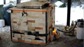 Ceramic kiln fired with home made veggie oil burner 2 [upl. by Cammie840]