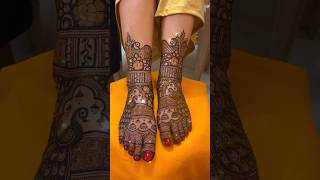 bridal leg Mehedi design henna arabicmehndi rosehenna [upl. by Eidnew]