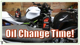 Changing Motorcycle Oil and Coolant  Ninja 650 Ride Rehab ep7 [upl. by Annais]