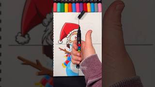 Drawing POMNI from TADC in 4 Different Art Styles with Posca Markers Part 2 Christmas Edition [upl. by Nilson]