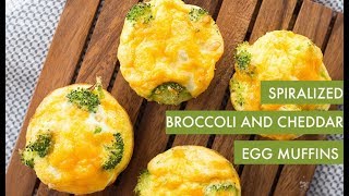 Spiralized Broccoli and Cheddar Egg Muffins [upl. by Annairda]