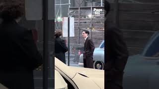 Timothee Chalamet was spotted filming Marty Supreme in Midtown NYC🎬 shorts [upl. by Tterrag]