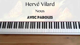 Hervé Vilard  Nous avec paroles  Piano [upl. by Franciskus]