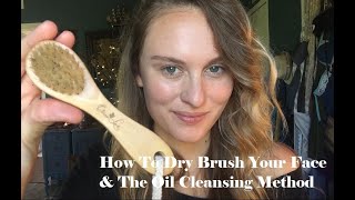 How To Dry Brush The Face Dry Skin Brushing  Oil Cleansing Method Anti Aging  Olivia Lux LLC [upl. by Adamik]