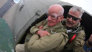 WATCH 97yearold WWII vet jumps from plane again in Omaha Beach for 75th DDay Anniversary [upl. by Francie]