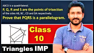 ABCD is a quadrilateral P Q R and S are the points of trisection of the sides AB BC  CD and DA [upl. by Tolmach143]