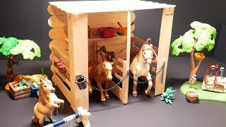 Schleich Horse Stable DIY  Easy Schleich Stall Tutorial [upl. by Madigan]