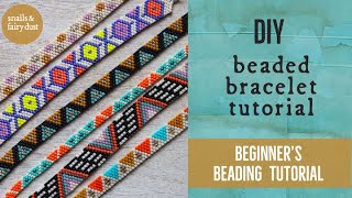 Beaded Bracelet Tutorial with Odd Count Peyote Stitch and FREE PATTERN [upl. by Rochus591]