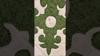 Fleur de Lis with Vine amp Leaf Border  AQSG Seminar Tarrytown antique quilt exhibit [upl. by Bullivant]