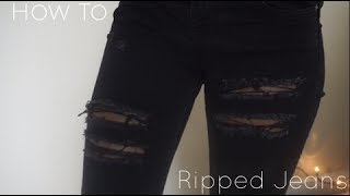 DIY  Distressed Ripped Black Jeans [upl. by Sito633]