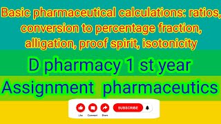 Basic pharmaceutical calculations ratios conversion pharmaceutics 1st year assignment [upl. by Neersan]