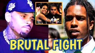 Asap rocky starts a big fight against Chris Brown after spotting him kissing Rihanna backstage [upl. by Dene611]