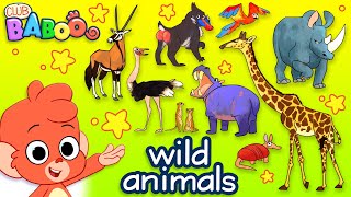 Learn Wild Animals For Kids  Wild Zoo Animals Names and Sounds for Children  Club Baboo [upl. by Nohsal]