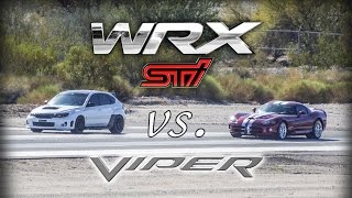 Subaru WRX STi keeps up with Dodge Viper half a mile speed run race [upl. by Cirek]