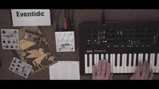 Eventide UltraTap pedal on synth quick demo one of the best reverbs I have heard is a delay pedal [upl. by Anerbes]