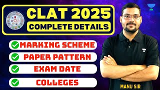 CLAT 2025 Complete detailsExam pattern Marking scheme Questions Level Colleges  Unacademy CLAT [upl. by Agemo]