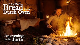 An evening in my Jurte and baking bread in the Dutch Oven  Bushcraft for photographers [upl. by Erasme]