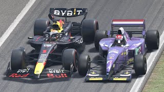 Max Verstappen vs Jos Verstappen  Red Bull 2024 vs Simtek 1995 at Monza [upl. by Dadinirt]