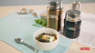 Mushroom Quinoa and Onsen Egg  Thermos® Recipes [upl. by Maitilde298]