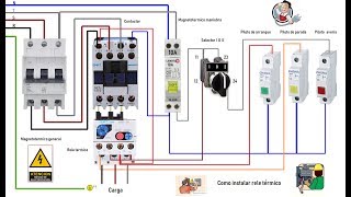 Como instalar rele térmico  Esquema eléctrico [upl. by Kraska]