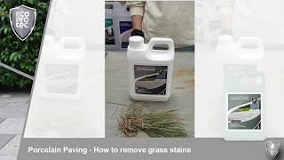 ECOPROTEC  Removing Grass Stains From Porcelain Paving [upl. by Nahtanaj]