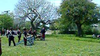 Presidio La Bahia  Goliad TX  2010 reenactment  Spanish cannons fire [upl. by Ahsikrats]