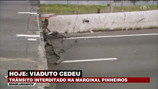 SP Viaduto cede na Marginal Pinheiros [upl. by Suoivatco]