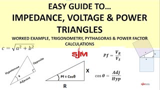 Impedance Voltage Power TrianglesTrigonometry amp Pythagoras Complete Calculations [upl. by Nolan764]