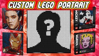 Custom Lego Mosaic Portrait speed build asmr [upl. by Nnylyar]