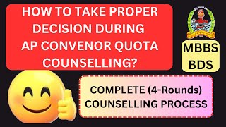 AP STATE CONVENOR QUOTA ALL ROUNDS COMPLETE COUNSELLING PROCESS  HOW TO TAKE PROPER DECISION [upl. by Ellertnom]