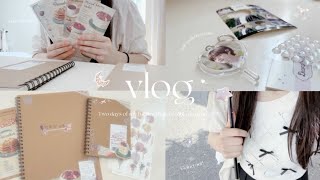 【vlog】女子高生の忙しすぎる休日2日間🎀  勉強  ノートデコ  オリジナルキーホルダー  購入品紹介  荷物紹介 収納 [upl. by Rimidalb]